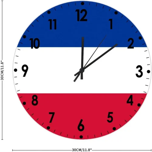 Miniatura 191 de Cheyan Reloj de pared con bandera de Canadá de 12 pulgadas, silencioso, sin tictac, de PVC, funciona con pilas, reloj redondo decorativo, regalo