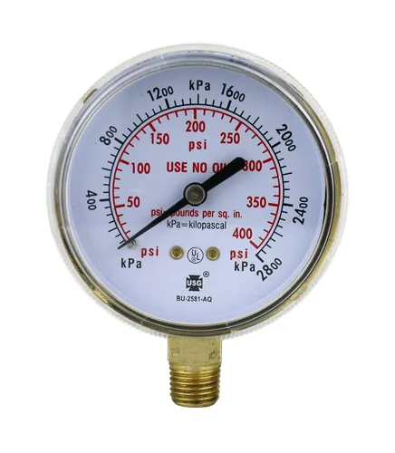 Miniatura 4 de SÜA - Manómetro de baja presión para reguladores de acetileno/propano de servicio pesado 0-30 psi - 2.5 pulgadas - Rosca: 1/4" NPT