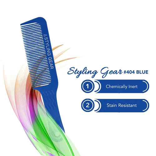 Miniatura 6 de Styling Gear 404 Clipper 9 In. Dientes ondulados Top Plano Clipper Mezcla Peine Corte Peluquero Peluquero Peines Flexibles 1 Pc (azul)