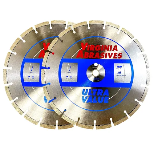 Miniatura 11 de Virginia Abrasives 425-08408 - Hoja de diamante de hormigón de uso general UV de 9 pulgadas - Cortador húmedo y seco para hormigón/asfalto