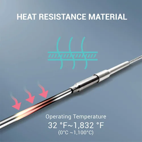 Miniatura 5 de PerfectPrime TL1914SL Sondas de sensor de temperatura de termopar tipo K de Inconel 600 flexibles -40~2012°F, 1mm / 300mm
