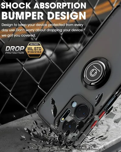 Miniatura 5 de QUIETIP Funda compatible con Xiaomi Redmi Note 12S con protector de pantalla, TPU + policarbonato duro a prueba de golpes, anillo magnético