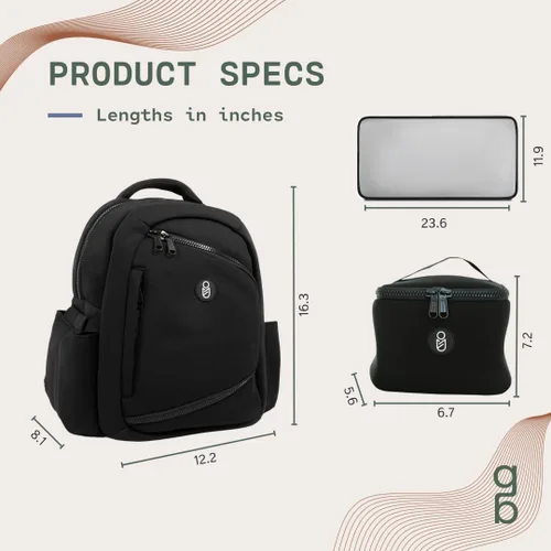 Miniatura 4 de Extractor de leche y bolsa de pañales compatible con Spectra S1, S2, Medela, neopreno portátil para bebés, enfriador de leche materna de viaje, Negro