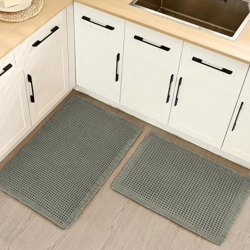 Miniatura 17 de Alfombra de Baño de Lujo tipo Waffle, Súper Absorbente Antideslizante, Alfombras de Baño Bohemias, Ultra Suaves y Cómodas, Lavables a Máquina