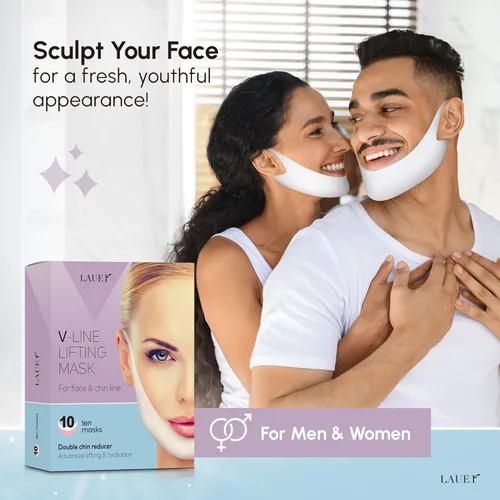 Miniatura 6 de Máscara facial de contorno en forma de V, línea de modelado, cinturón de elevación, reducción de cuello, cinta de elevación de mandíbula, parche