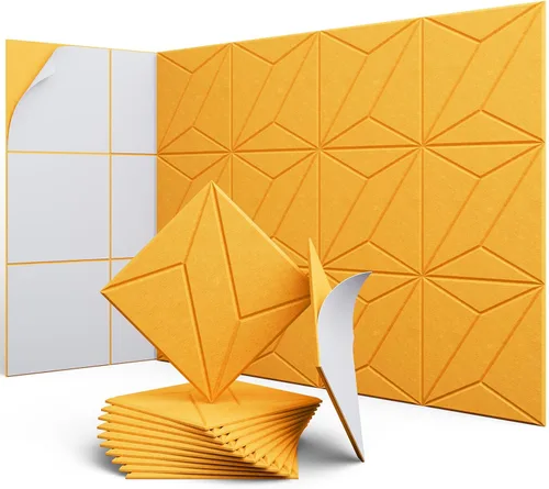 Miniatura 29 de Paneles Acústicos Hexagonales - Paquete de 12 Paneles de Absorción de Sonido de Alta Densidad 12"X10"X0.4" para Reducción Mejorada de Ruido, Diseño