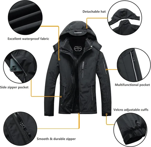 Miniatura 5 de Chaqueta de esquí impermeable para mujer con capucha
