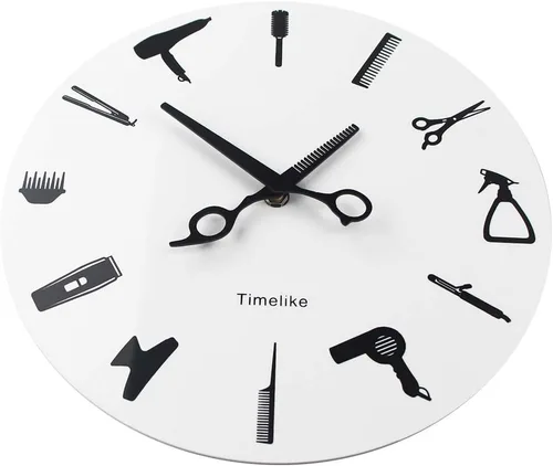 Miniatura 2 de Timelike Barber Equiment Tools Reloj de pared Diseño moderno Barbería Negocios Señal Reloj de pared Belleza Peluquería Reloj de peluquería Regalo