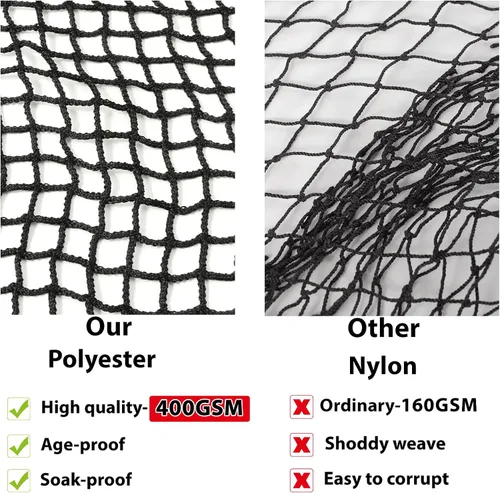 Miniatura 3 de Red de valla de práctica de golf de poliéster negro, red de barrera de pelota de golf resistente, red de sena de golf portátil para interiores