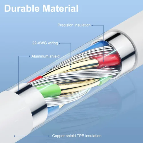 Miniatura 4 de Pack de 3 para [Certificado MFi de Apple] Cable de Carga para iPhone 0.3M - Cable Lightning a USB - 1 Pie de Cables de Carga USB para iPhone