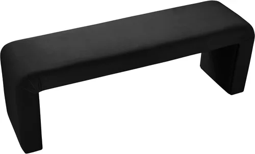 Miniatura 4 de Meridian Furniture Colección minimalista moderna Banco tapizado de terciopelo contemporáneo, 53 pulgadas de ancho x 14.75 pulgadas de profundidad