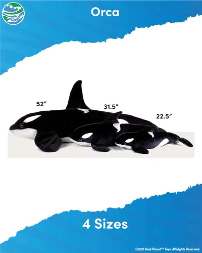 Miniatura 3 de Real Planet Peluche de ballena, regalo realista para niños de todas las edades, peluche grande de orca oceánica, divertido regalo de Navidad