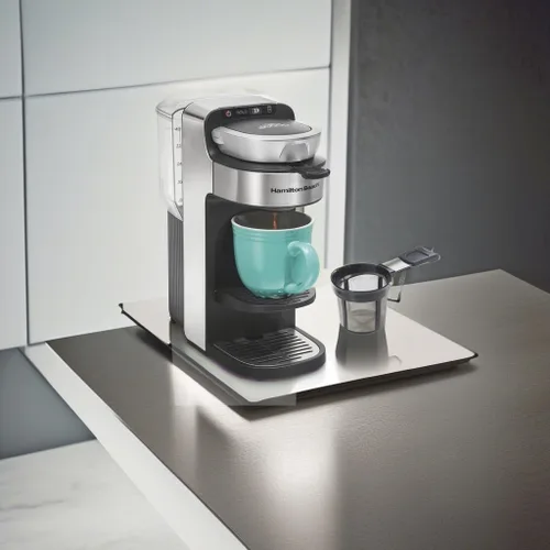 Miniatura 5 de Hamilton Beach The Scoop - Cafetera de una sola porción y cafetera de molido rápido para tazas de 8-14 onzas, se prepara en minutos, depósito