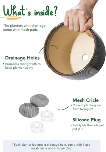 Miniatura 5 de LE TAUCI Macetas de cerámica para plantas, macetas con patas de 5.1 + 6.4 pulgadas para plantas, macetas modernas para el hogar y la oficina