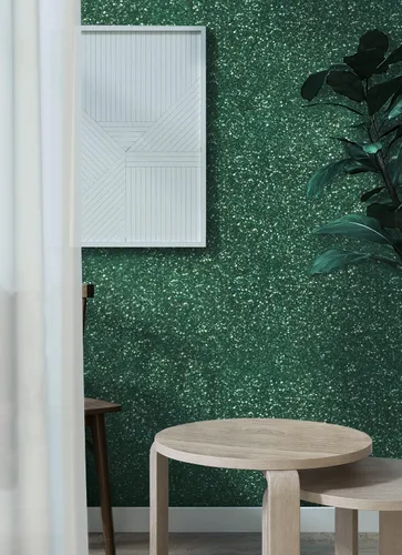 Miniatura 5 de Kitico Papel de contacto con purpurina verde – 17.7 x 78.7 pulgadas – Papel tapiz decorativo autoadhesivo brillante para gabinetes, muebles, papel