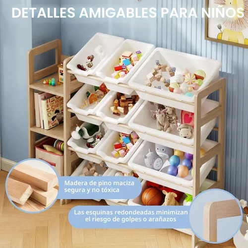 Miniatura 5 de Organizador de almacenamiento de juguetes, organizadores de juguetes y almacenamiento con estantería, estante de almacenamiento de juguetes con 3