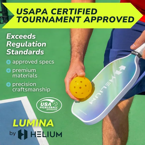 Miniatura 2 de Helium Paletas de pickleball de fibra de carbono profesionales - Certificado USAPA - Textura de alto giro, núcleo de panal ligero Lumina