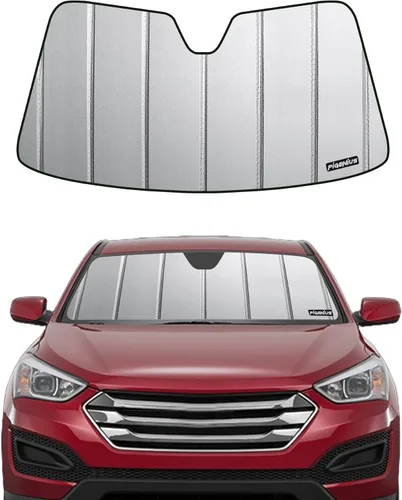 Miniatura 10 de Pigenius Parasol de parabrisas para Hyundai Santa Fe 2019-2023 (5 pasajeros), reversible, color plateado y negro AstraGuard