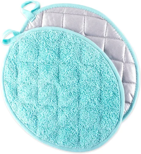 Miniatura 16 de DII - Agarradera acolchada, 100% algodón, colección Terry básica, color azul, 3 piezas Aqua