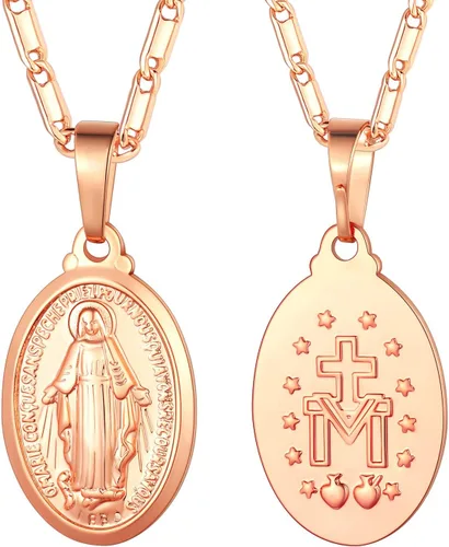 Miniatura 253 de U7 Saint Benedict/Michael Medal Necklace, 316L Stainless Steel Virgin Mary Necklace for Men Women, Bible Verse Protection Necklace Catholic