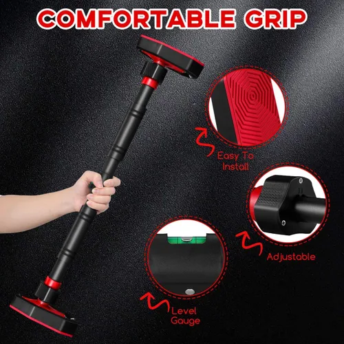 Miniatura 5 de ULTECHNOVO Barra de dominadas ajustable para puerta, sin taladro, barra de entrenamiento de fuerza, equipo portátil de gimnasio en casa con bloqueo
