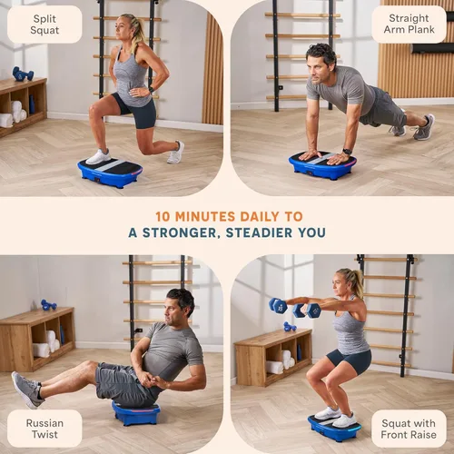 Miniatura 9 de Lifepro Vibration Plate Exercise Machine Models with EMS, LED or Auto Start Features — Oscillation Shake Board with Remote & Non-Slip Surface