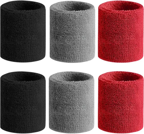 Miniatura 20 de BEACE Bandas para el sudor - Muñequeras deportivas para hombres y mujeres - Absorción de humedad, tela de rizo de algodón atlética para tenis