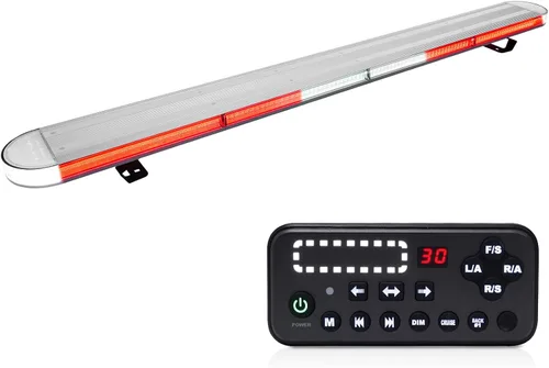 ASPL - Barra de luz estroboscópica de advertencia de emergencia de alta intensidad, de bajo perfil, para montaje en techo, LED, 48 pulgadas, para