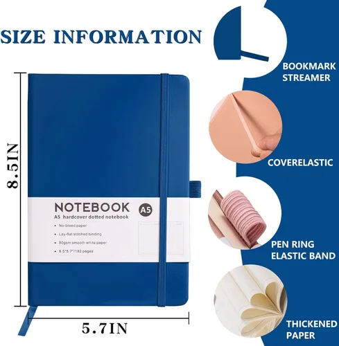 Miniatura 3 de Cuadernos personalizados con bolígrafo, cuadernos A5 personalizables con logotipo/texto/imagen grabados, diarios de escritura diaria con 192 páginas