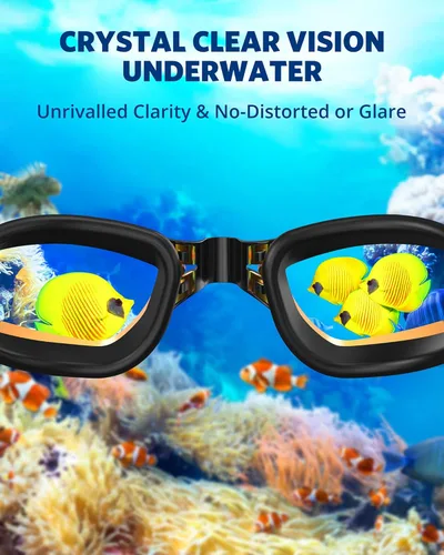 Miniatura 7 de Aegend - Gafas de natación, paquete de 2 gafas de natación sin filtraciones, para adultos, hombres, mujeres y jóvenes Aqua y naranja claro