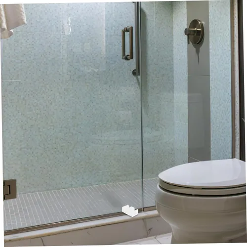 Miniatura 4 de Uonlytech Guía inferior de puerta de ducha deslizante y parachoques Piezas de repuesto para puerta de vidrio de baño, tapón de puerta de ducha