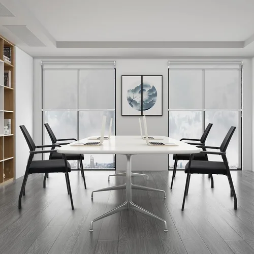 Miniatura 8 de KLASIKA Silla de escritorio sin ruedas, sillón con soporte lumbar ergonómico y cojín de asiento grueso, sillas de sala de espera para oficina