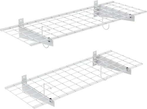 Miniatura 11 de TORACK Paquete de 2 Estantes de Pared para Garaje, Estantes de Alambre Montados en la Pared de 15" x 45" para Garaje de Servicio Pesado, Estantería