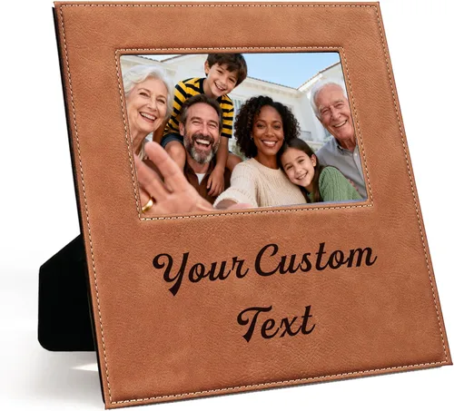 Miniatura 13 de Marco de fotos personalizado grabado con láser, marco de madera de 7 x 5 pulgadas, marco de fotos de madera personalizado, cualquier texto de regalo