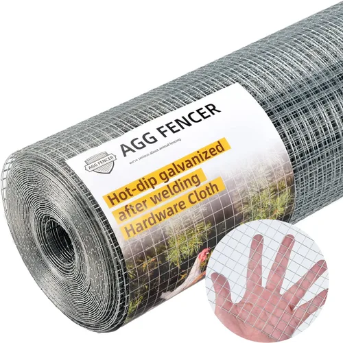 Miniatura 7 de 20 cm x 7,6 m de malla de alambre galvanizado soldado de 1/2 pulgada para gallinero, valla de alambre de pollo de 19Ga, soportes de plantas