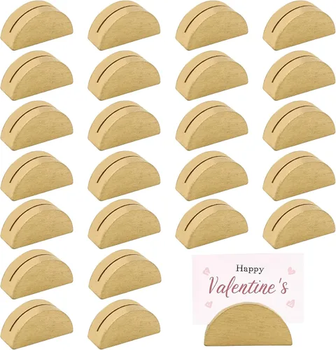 24 soportes dorados para números de mesa, diseño semicircular, para boda, recepción, aniversario, fiesta, restaurante, decoración de eventos (dorado)