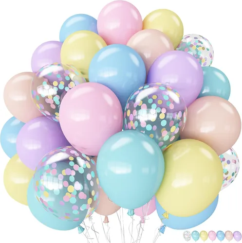 Miniatura 34 de Globos de látex blanco dorado rosa claro, 35 piezas