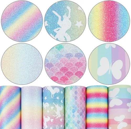 Miniatura 19 de Litchi Paquete de 6 hojas de cuero sintético de 8 x 12 pulgadas para aretes de lazo, tela de vinilo fácil de cortar para Cricut, cuero sintético