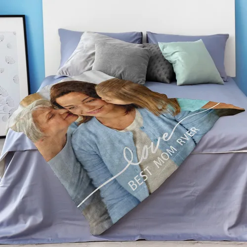Miniatura 3 de Manta personalizada para el Día de la Madre con collage de fotos, manta personalizada con fotos para mamá, abuela, esposa regalos de hija e hijo