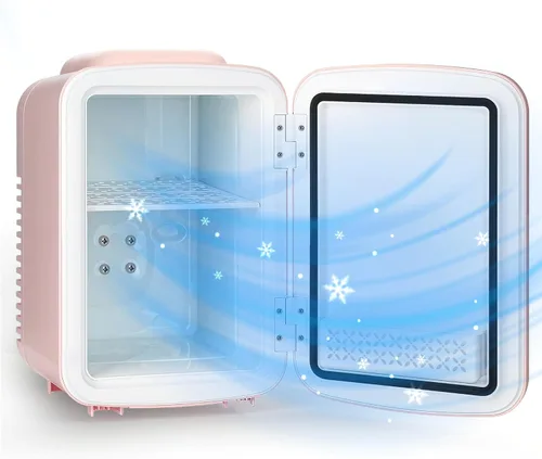 Miniatura 16 de HealSmart Mini refrigerador portátil, refrigeradores compactos enfriadores y calentadores de 4 litros 6 latas, con ventana de observación, 100%