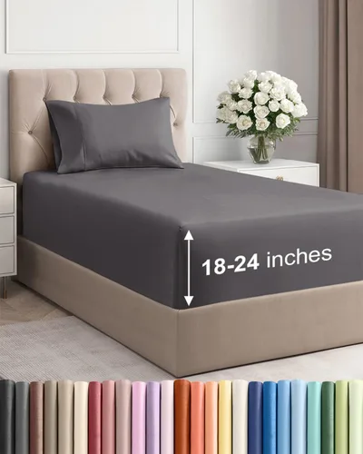 Miniatura 108 de Sábanas King divididas con bolsillos extra profundos, sábanas transpirables y refrescantes de 5 piezas, sábanas de lujo para hotel, suaves, sin 22