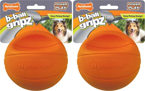 Miniatura 15 de Nylabone Power Play Gripz - Juguete de fieltro de goma para baloncesto, pelota chirriante para perros, tamaño mediano (1 unidad)
