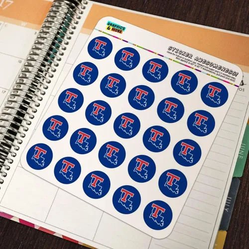 Miniatura 5 de Louisiana Tech University Bulldogs Logo Planner Calendario Scrapbooking Craft Pegatinas Opaco