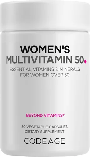 Codeage Women's Multivitamin 50 - Vitaminas esenciales para mujeres mayores de 50 años, folato metilado, magnesio, selenio, vitamina B6, B12, D3