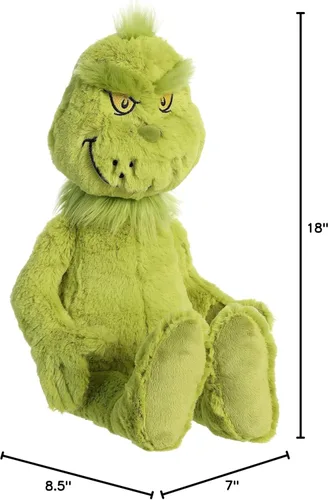 Miniatura 7 de Aurora® Figura de Dr. Seuss™ Grinch de Peluche - Peluche Oficialmente Licenciado para Juego Imaginativo - Perfecto para Niños y Adultos - Verde 50.8
