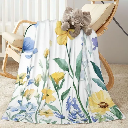 Miniatura 15 de Manta de bebé con flores de margaritas moradas para primavera para niño o niña, recién nacido, 30x40 pulgadas, mantas para cochecito, cuna