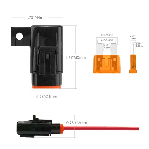 Miniatura 2 de Paquete de 5 resistentes al agua, IP67, portafusibles ATO/ATC en línea, 12 AWG para automóviles, marinos