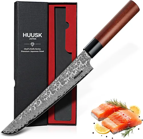 Miniatura 8 de Huusk Juego de Cuchillos de Cocina Japonés - 3 piezas Cuchillo de Damasco VG10 forjado a mano, Cuchillo para deshuesar para cortar carne, Cuchillos