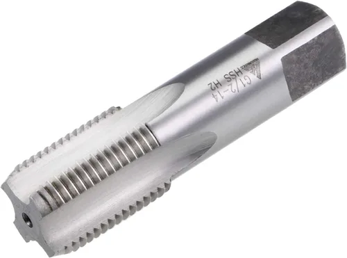 uxcell Grifo de rosca de tubería G1/2-14, Macho roscado de la máquina mano derecha, Flauta recta sin recubrimiento HSS, tolerancia H2
