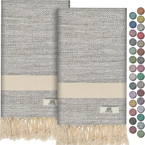 Miniatura 98 de EPHESUS TOWELS Toallas de Mano - Juego de 2 18" x 30" - Toalla de Mano Turca Decorativa para Baño, Cocina, Invitados, Cara, Cabello, Té, Paño